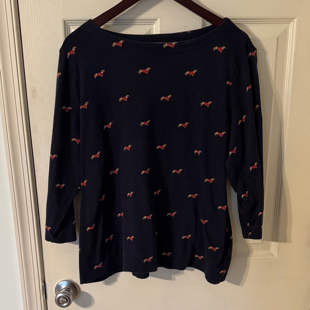 Croft & Barrow Dachshund Blouse- XL
